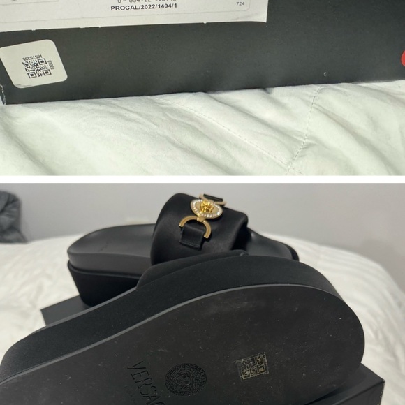 Versace Black and Gold Platform Slides with Luxurious Design - Picture 3 of 3